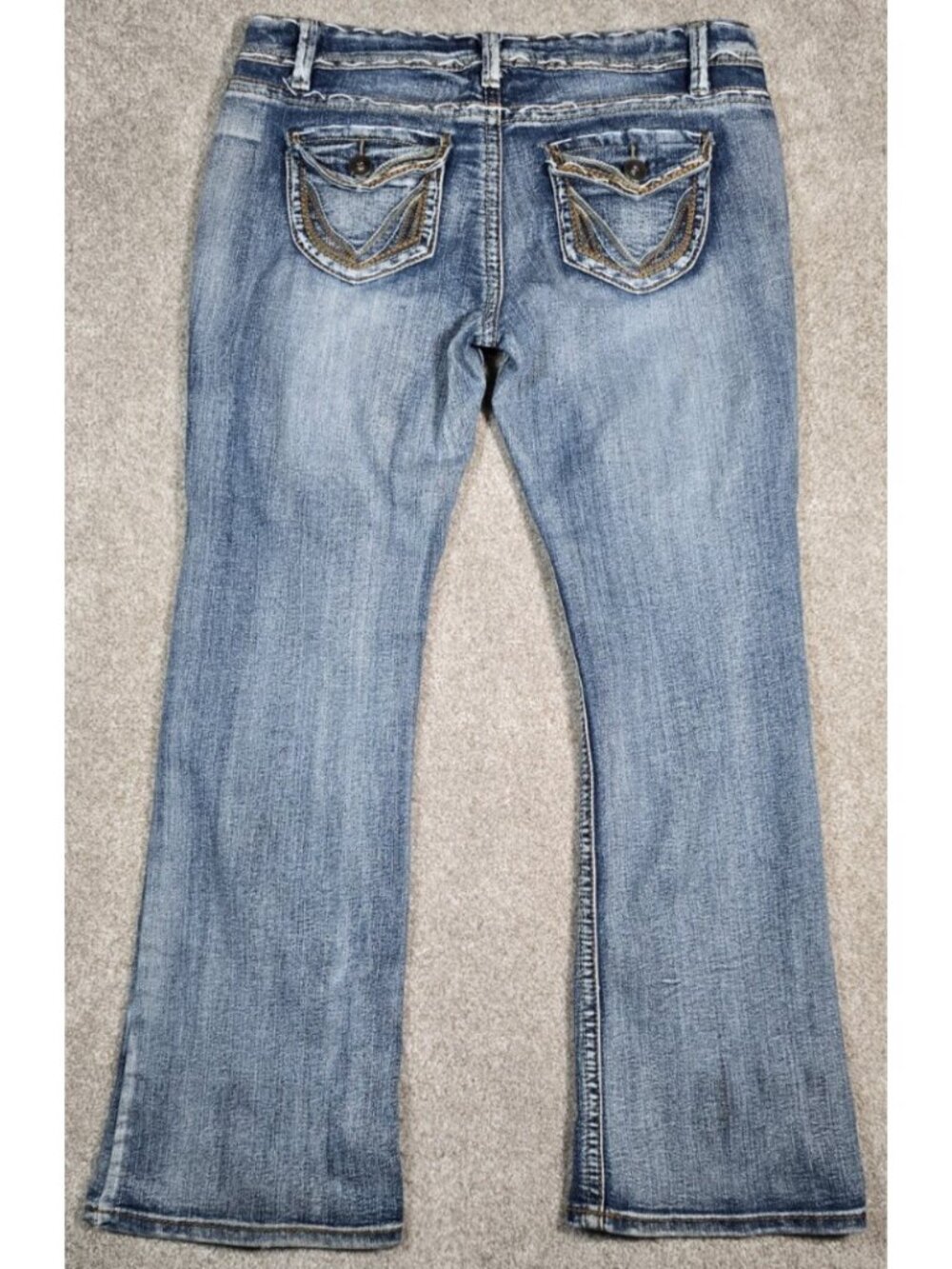 OJB Premium Denim Blue Jeans Bootcut Western Low Rise Soft-Stretch Juniors 9